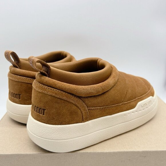 Moon Boot Park Soft Suede Slip On logo-print Sneakers Womens US 7 COGNAC - Picture 7 of 14